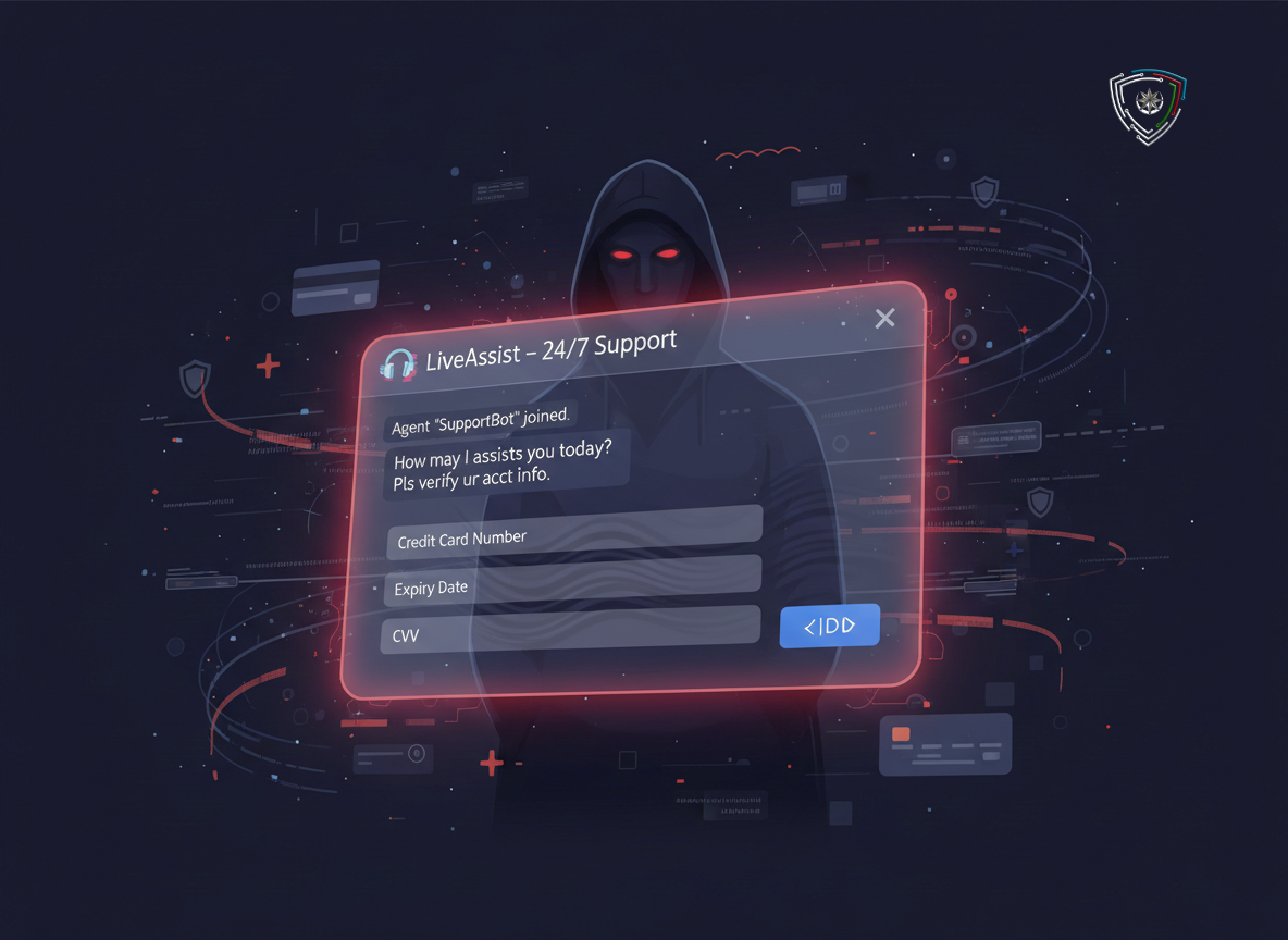 Phishing attack via LiveChat: credit card and personal data are being stolen